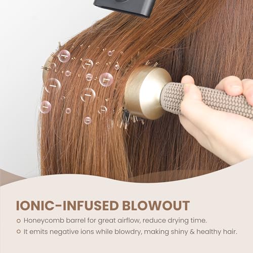Round Hair Brush for Blow Drying - Ceramic Ionic Boar Bristles