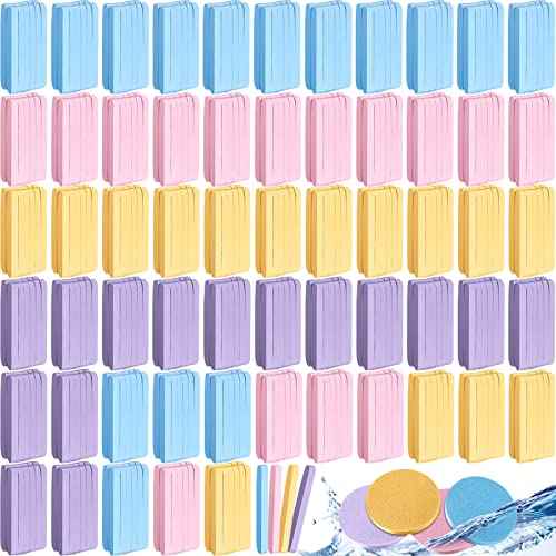 720 Count Makeup Facial Sponges Compressed Exfoliating Face Sponges for Cleansing Removal Wash Round Face Pads for Women Wash Cleansing Makeup, 4 Colors