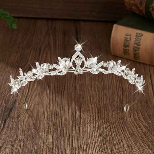 Crystal Tiaras & Crowns for Women, Bride Royal Queen Headband Princess Headpieces for Birthday Cake Crown & Prom Pageant Party