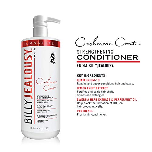 Billy Jealousy Cashmere Coat Hair Conditioner for Men, Strengthening & Hydrating Conditioner Infused with Peppermint, Lemon Fruit & Swertia Extract Ideal for Fine, Thinning Hair