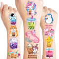 96 Boba Bubble Tea Temporary Tattoos for Kids - Party Favors