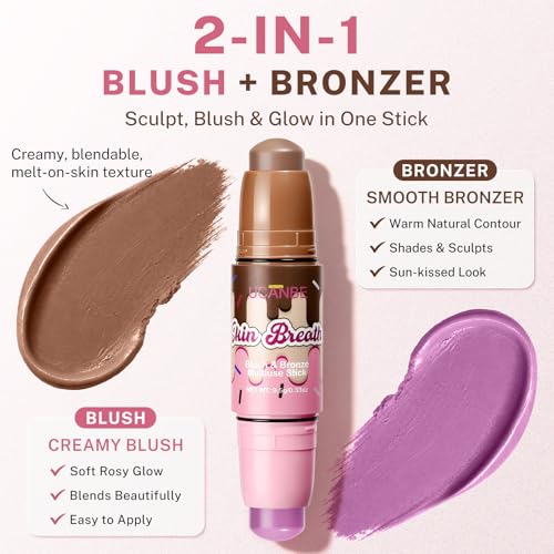 UCANBE 2-in-1 Blush & Bronzer Stick - Cream Makeup for Natural Glow