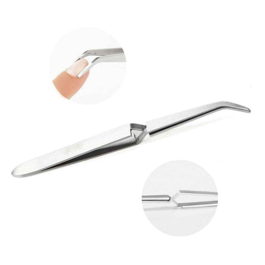 Rolabling Nail Art Tweezers Manicure Rhinestones Picking Tools Clip Stainless Steel Nail Art Tools (Size-1)