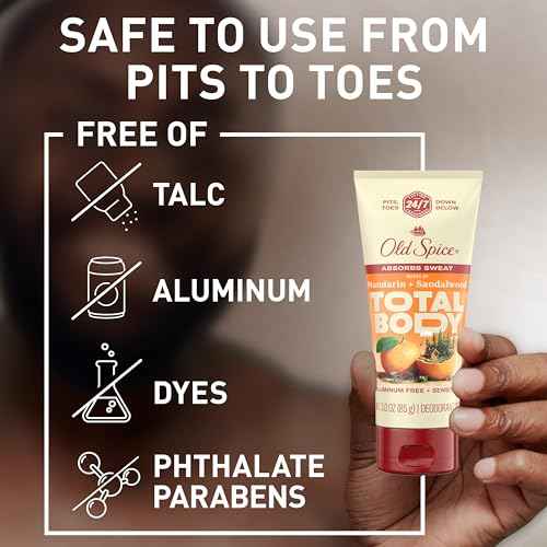 Old Spice Whole Body Deodorant Cream for Men, Aluminum Free, Mandarin + Sandalwood Scent, 24/7 Odor Protection, 24/7 Freshness, Dermatologist Tested, Gentle on Skin, Safe to Use All Over, 3.0 oz