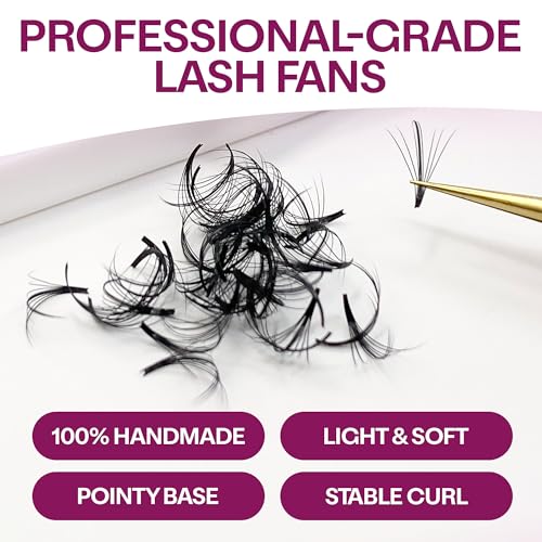 500 Wispy Promade Fans - 5D 7D 9D, C CC D Curl, 0.05-0.07mm Thickness, 9-16mm Length - Wispy Lashes Handmade Premade Lash Fans Loose Spike Premade Fans Eyelash Extensions (5D-0.07-CC 12mm)