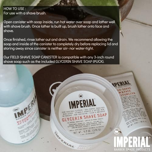 Imperial Barber Field Shave Soap Canister, 6.2 oz.