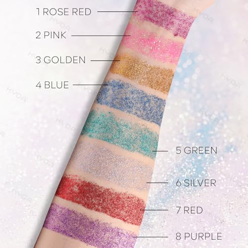 KYDA Chunky Glitter Stick - Face & Body Makeup, Red & Blue