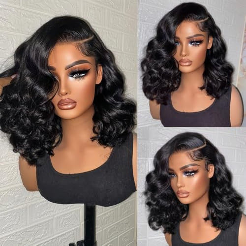 13x6 HD Lace Front Bob Wig 12 Inch Body Wave Human Hair