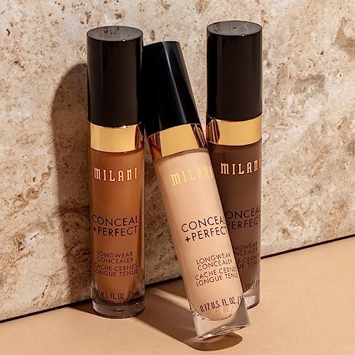 Milani Conceal + Perfect Longwear Concealer - Pure Beige (0.17 Fl. Oz.) Vegan, Cruelty-Free Liquid Concealer - Cover Dark Circles, Blemishes & Skin Imperfections for Long-Lasting Wear