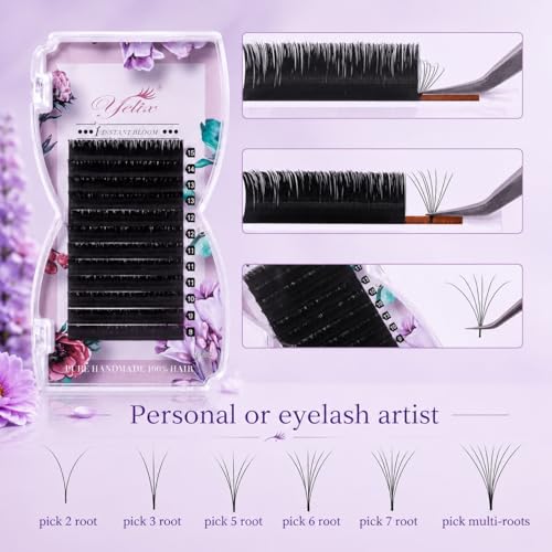 Yelix Easy Fan Lash Extensions B/C/CC/D Curl 8-15mm