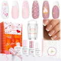 modelones A1-Pink French Tip Gel Nail Polish Set with 4 Colors & Nail Art Tools