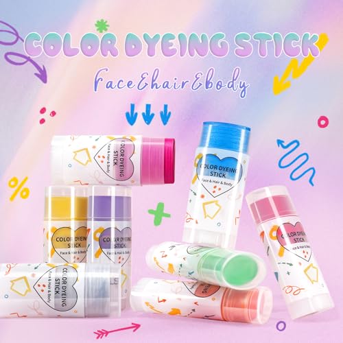 Washable Temporary Hair Color Stick - 8 Colors
