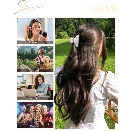 HAIMEIKANG Hair Clip, 4Pcs Acrylic Large Hair Clips in White, Blue, Emerald, Green - Strong Hold Jaw Clips for Thick Thin Hair, Cute Non-slip Claw Clips, Stylish Hair Accessories for Women Girls