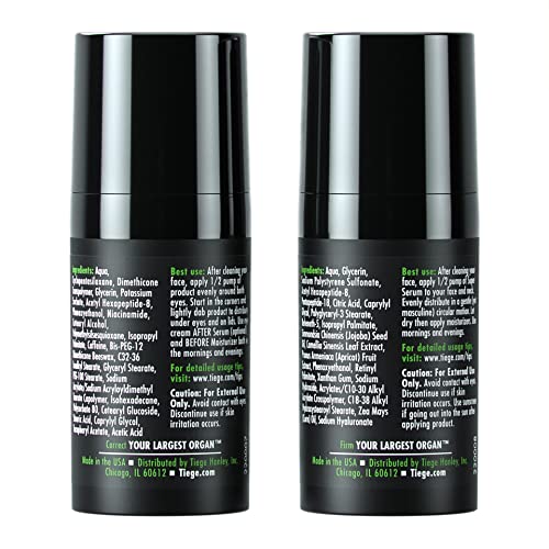 Tiege Hanley Anti Aging Bundle for Men, Eye Cream and Face Serum With Peptides, Hyaluronic Acid, and Vitamin B3 to Help Reduce the Look of Wrinkles and Dark Circles, Men¡¯s Skin Care, 2 Piece Set