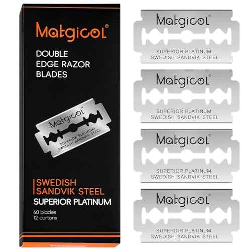 Double Edge Safety Razor Blades - 60 Count Premium Platinum Swedish Steel Blades for Men & Women¡¯s Razors ? Long-Lasting Precision Shaving Blades for Smooth, Comfortable & Close Shaves