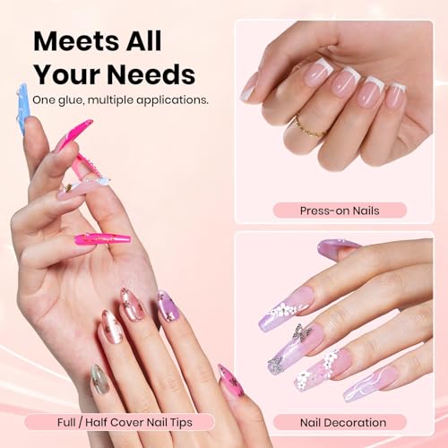 Beetles Nail Glue for Press On Nails - UV-Free, 2Pcs 10g