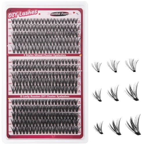 Lash Clusters 300PCS 10-18mm Wispy Volume Eyelashes