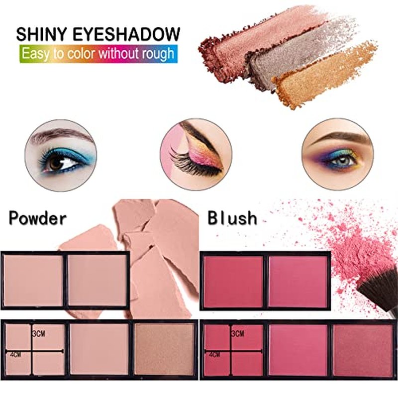JasCherry All-in-One Makeup Box Set with Cosmetics & Brush