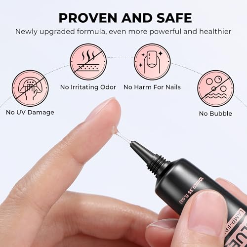 Luckyfairy Strong Nail Glue for Press On Nails, Quick Drying 10g (2-Pack)