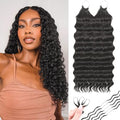 Feather Crochet Hair Extensions for Black Women - 100 Strands, 18" Deep Wave #2