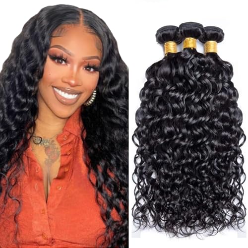 Water Wave Human Hair Bundles 14" 16" 18" - Brazilian Virgin Remy