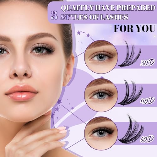 Lash Clusters Kit 30D 40D 60D - 260 Eyelash Clusters with Bond, Seal & Tools