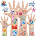 20 Sheets Ocean Animals Temporary Tattoos Stickers 270Pcs Under The Sea Life Tattoos Birthday Party Favors Decorations Supplies for Goodie Bags Fillers Exchange Gifts School Prizes Game Rewards