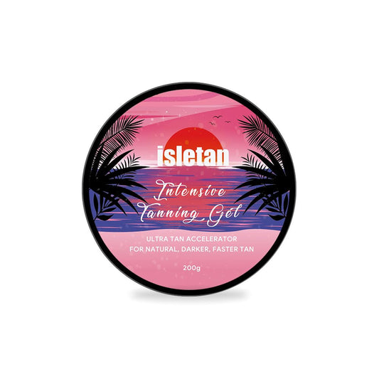 isletan intensive tanning gel peach, tanning gel for outdoor sun & tanning bed, 200g