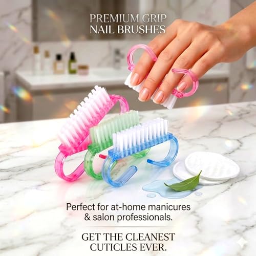 12 Pcs Nail Brush Set for Cleaning Fingernails and Toenails - Travel & Kids Friendly