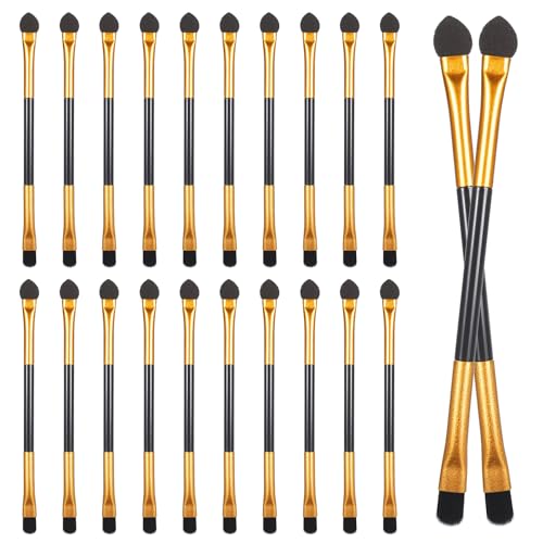 20Pcs Dual-Head Eyeshadow Brush Set with Sponge Applicators