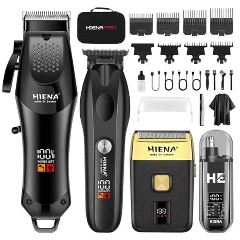 HIENA PRO Professional Hair Clipper Set for Men - Cordless Trimmer Kit