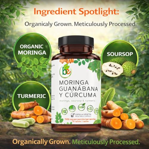 Moringa Guanabana Turmeric 90 Capsules 1500mg - Organic Blend