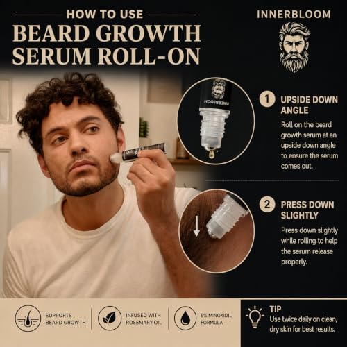 Minoxidil 5% Beard Growth Roll-On with Rosemary Oil