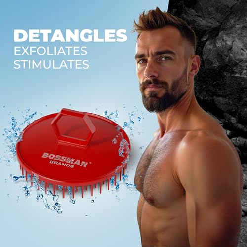 Bossman 3-Inch Scalp Massager & Shampoo Brush for Hair and Beard