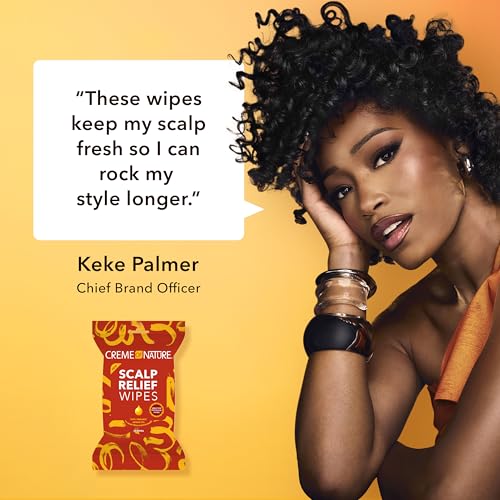 Creme of Nature Argan Oil from Morocco Scalp Relief Wipes, Moisturizing Cleanser for Dry Irritated Scalp, Braids & Locs Care, 20 count