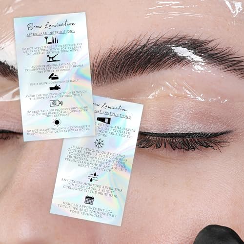 Brow Lamination Aftercare Cards | 50 Pack Business Card Size