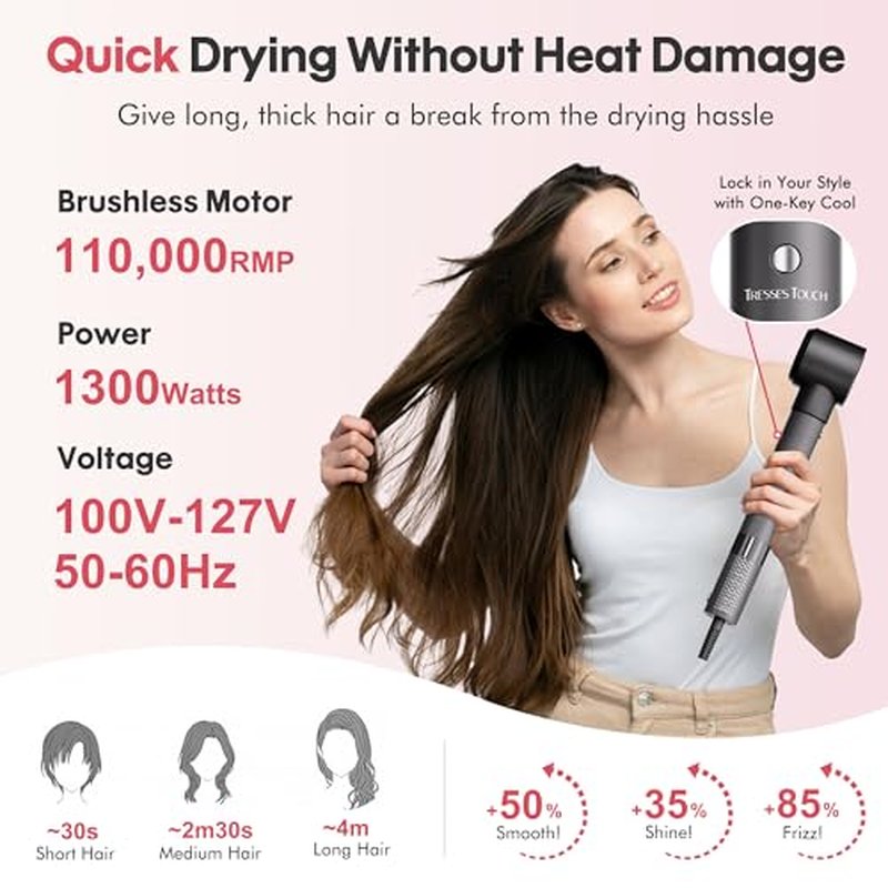 6-in-1 Hair Dryer Brush Set with Auto-Winding Curling Irons