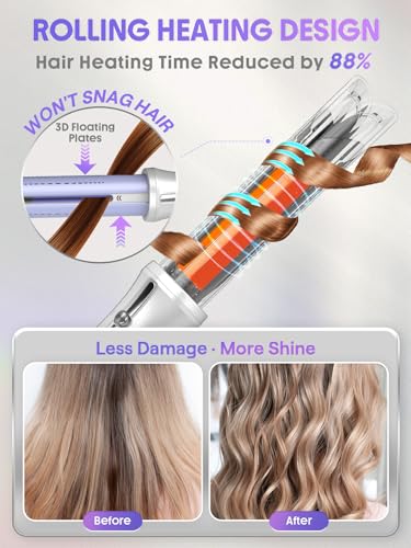 SHEGLAM 1-Inch One Touch Airflow Styler Pro Automatic Rotating Curling Iron with Cool Air Technology