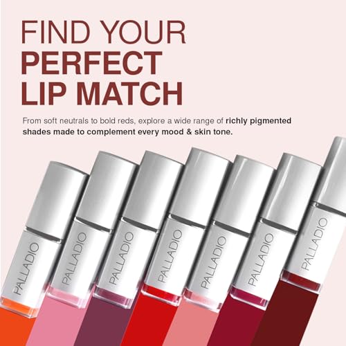 Palladio Herbal Lipstick - Rich Pigmentation, Hydrating with Aloe Vera & Ginseng, Long-Lasting Amethyst Shade
