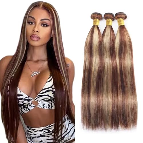28 30 32 inch Highlight Bundles #33 Human Hair Bundle Blonde Straight Bundles P33/613 Straight Human Hair Bundle