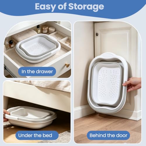 Collapsible Foot Soaking Tub with Massage Points - Portable Spa Basin