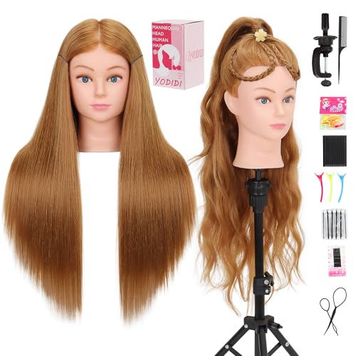 80% Human Hair Mannequin Head for Cosmetology - Styling Practice
