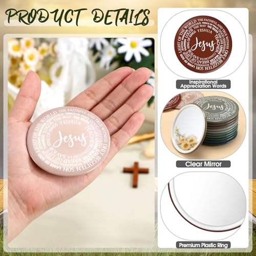 36 Pcs Pocket Jesus Compact Mirrors Bulk, Christian Easter Gifts for Women, Mini Makeup Mirrors, Easter Basket Stuffers, Church Party Favors, Religious Gifts Bulk