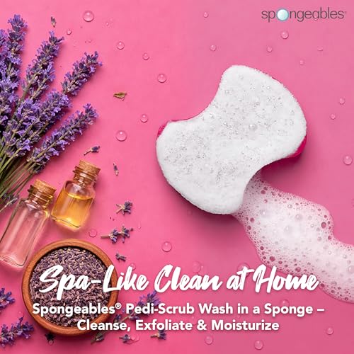 Spongeables Pedi Scrub Foot Exfoliating Sponge, Lavender