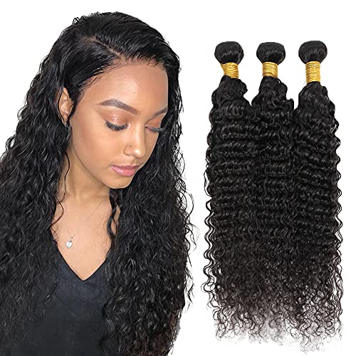 14" Deep Wave Human Hair Bundles Brazilian Virgin 3-Pack