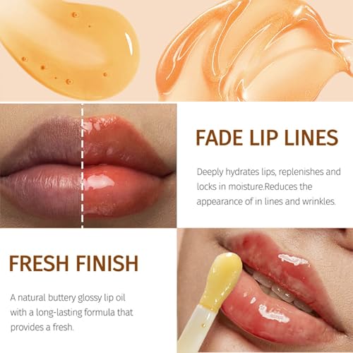 Honey Hydrating Lip Oil Keychain with Vitamin E, 2-Pack
