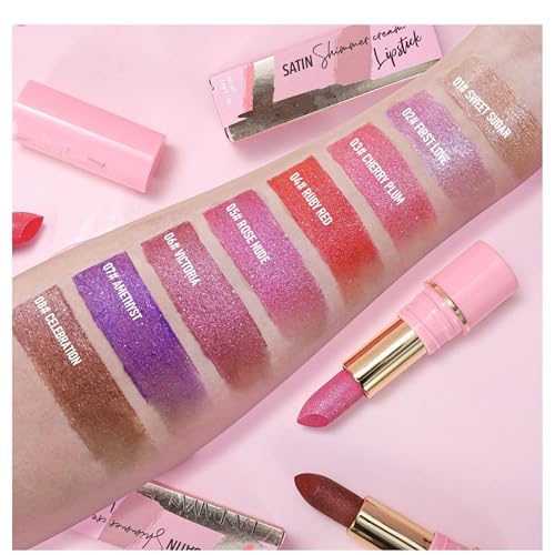 Metallic Shimmer Lipstick - Shiny Diamond Finish, Waterproof