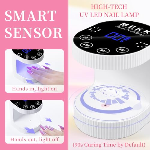 Nail Glue with Cordless Rechargeable Mini UV LED Nail Lamp,Super Strong Nail Glue for Acrylic Nails Long Lasting,24W Small UV Light for Nails Professional Flash Cure Nail Lamp for Nail