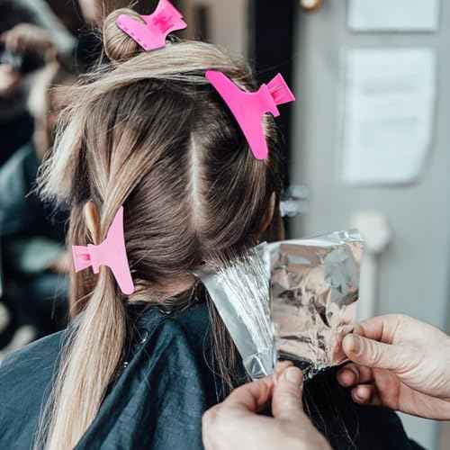 Hair Clips for Styling Sectioning 12 PCS Pink Hot Pink Butterfly Clamps Hair Claw Clips Pro Salon Hair Clips for Styling, Sectioning, Cutting and Coloring