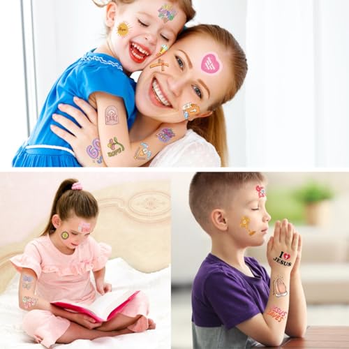 96 PCS Christian Temporary Tattoos - Jesus & Bible Verse